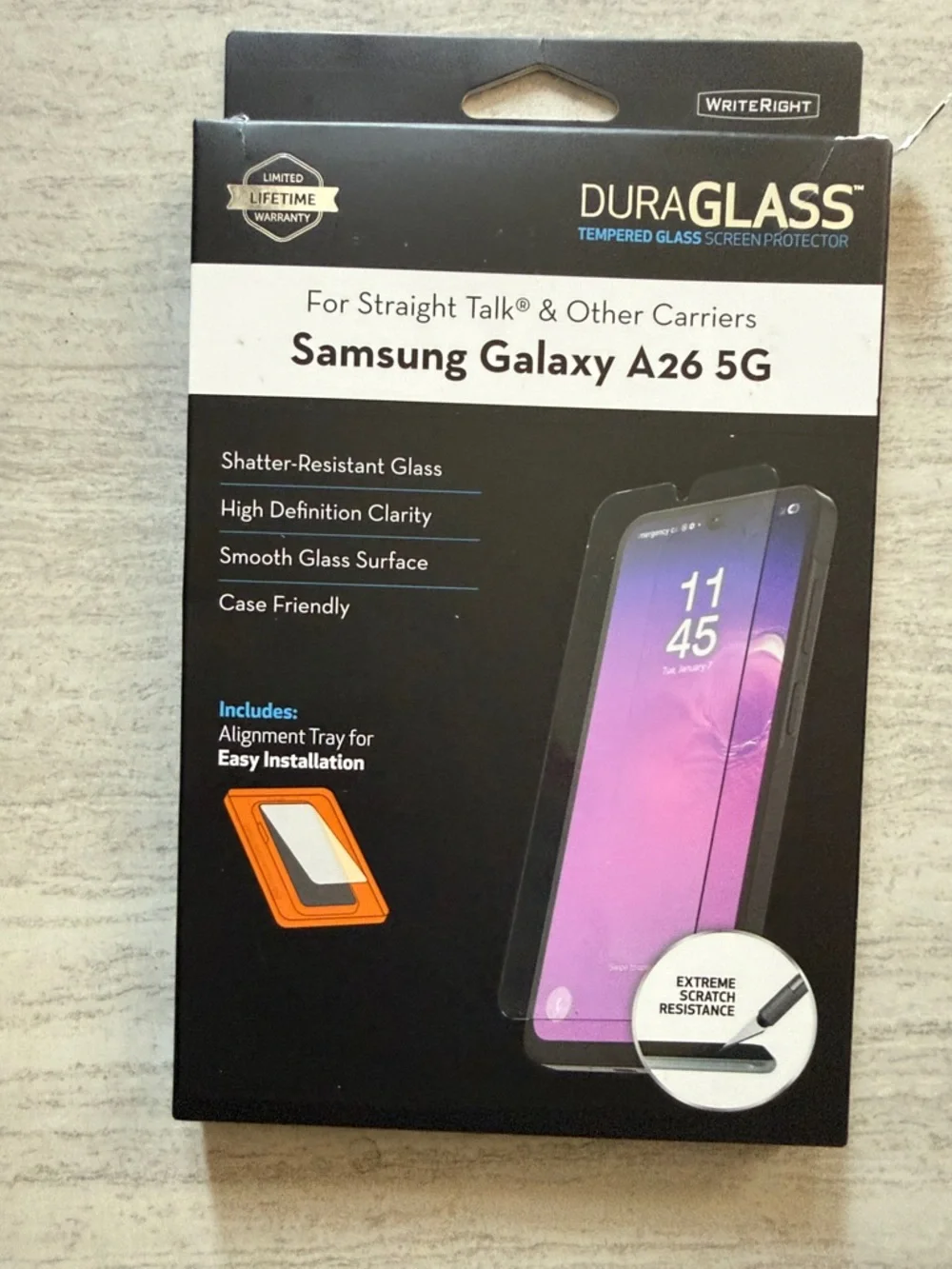 DURAGLASS Tempered Glass Screen Protector for Samsung Galaxy A26 5G - Black